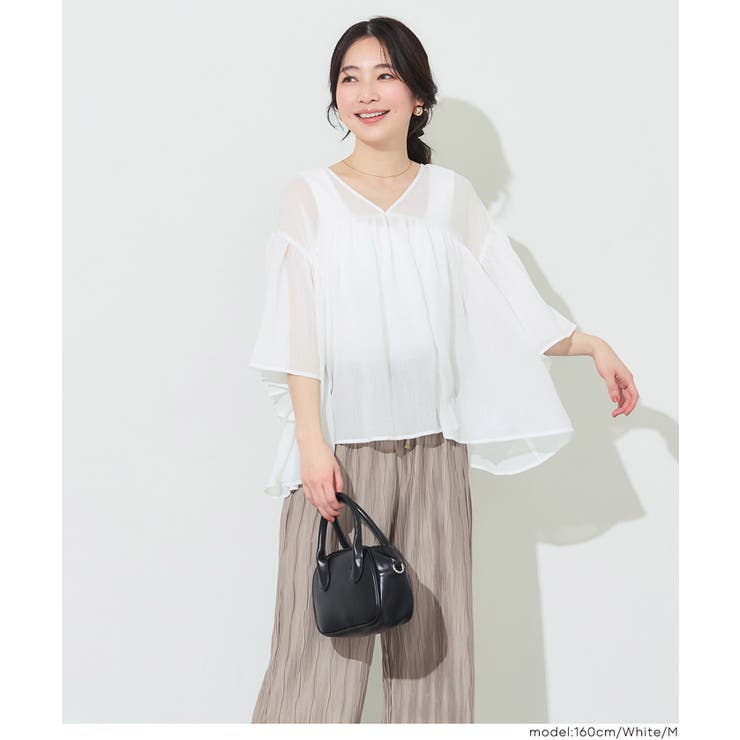 シアー袖フレアブラウス | coca | 詳細画像15 