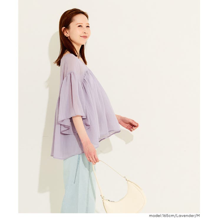 シアー袖フレアブラウス | coca | 詳細画像18 