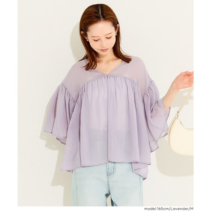 シアー袖フレアブラウス | coca | 詳細画像19 