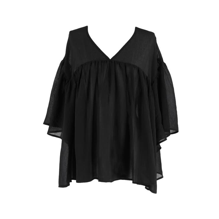 シアー袖フレアブラウス | coca | 詳細画像4 