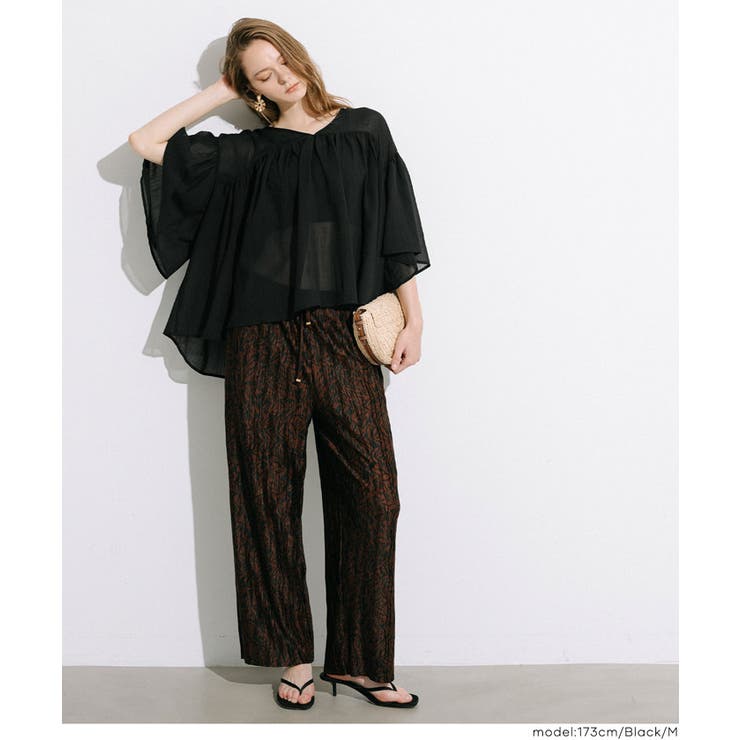 シアー袖フレアブラウス | coca | 詳細画像8 