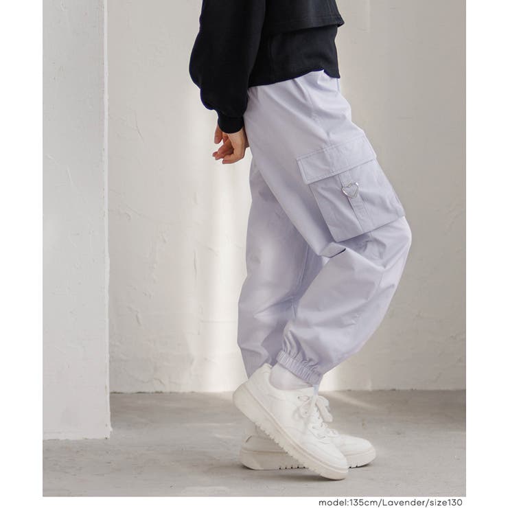 ［Lavender］ | 【DAILY WARM】 裏微起毛ハートカーゴパンツ | coca