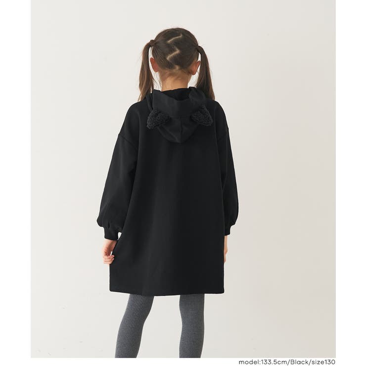 【DAILY WARM】裏起毛ネコ耳ワンピース | coca | 詳細画像8 