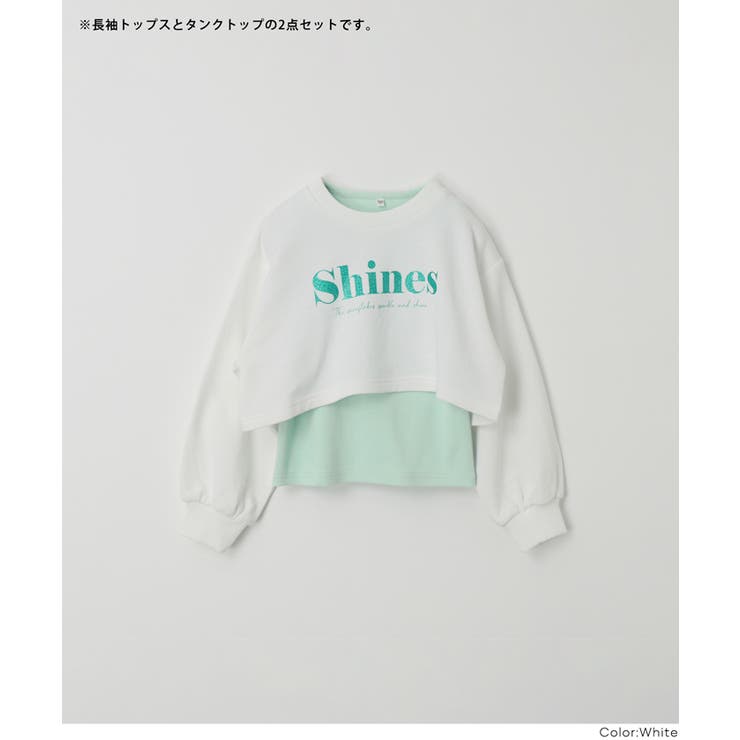 ラメプリントトップス＆タンクトップ 2点セット | coca | 詳細画像15 