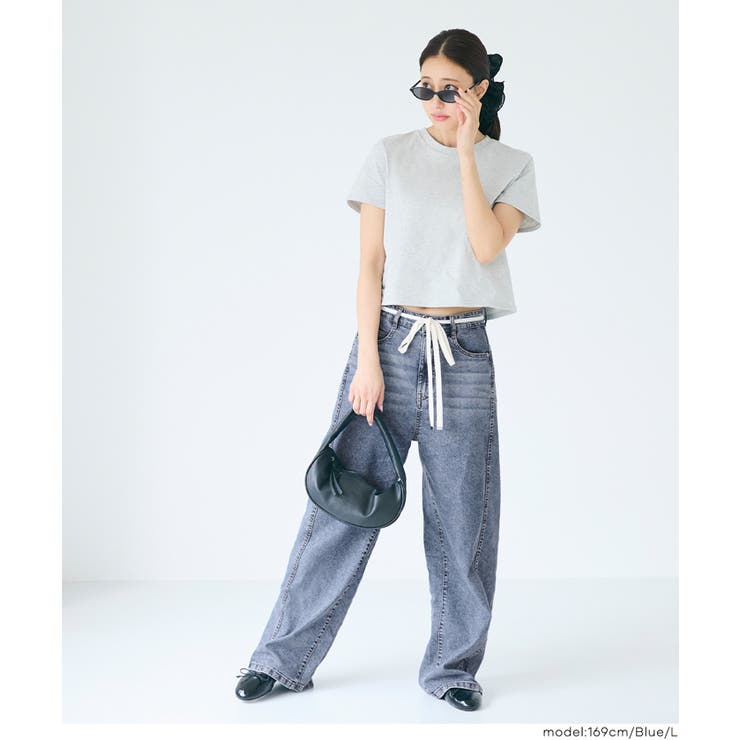 【SUMMER DENIM】薄くて軽い！夏も快適なサマーデニム紐付きワイドパンツ | coca | 詳細画像11 