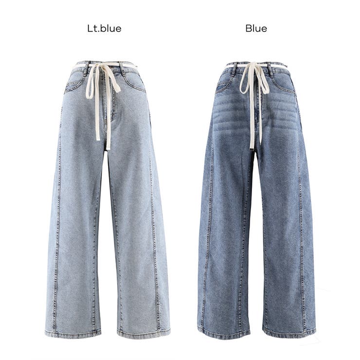 【SUMMER DENIM】薄くて軽い！夏も快適なサマーデニム紐付きワイドパンツ | coca | 詳細画像19 