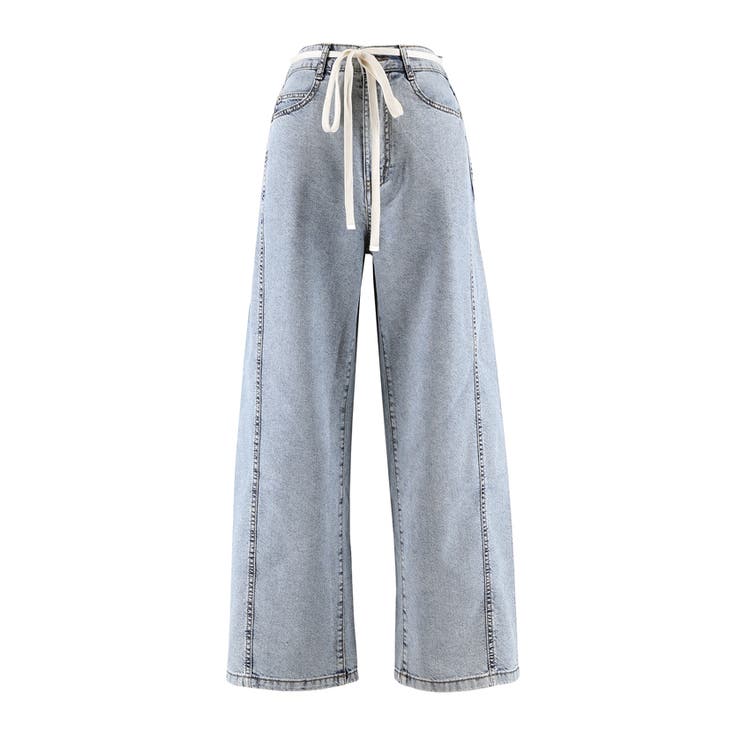 【SUMMER DENIM】薄くて軽い！夏も快適なサマーデニム紐付きワイドパンツ | coca | 詳細画像2 