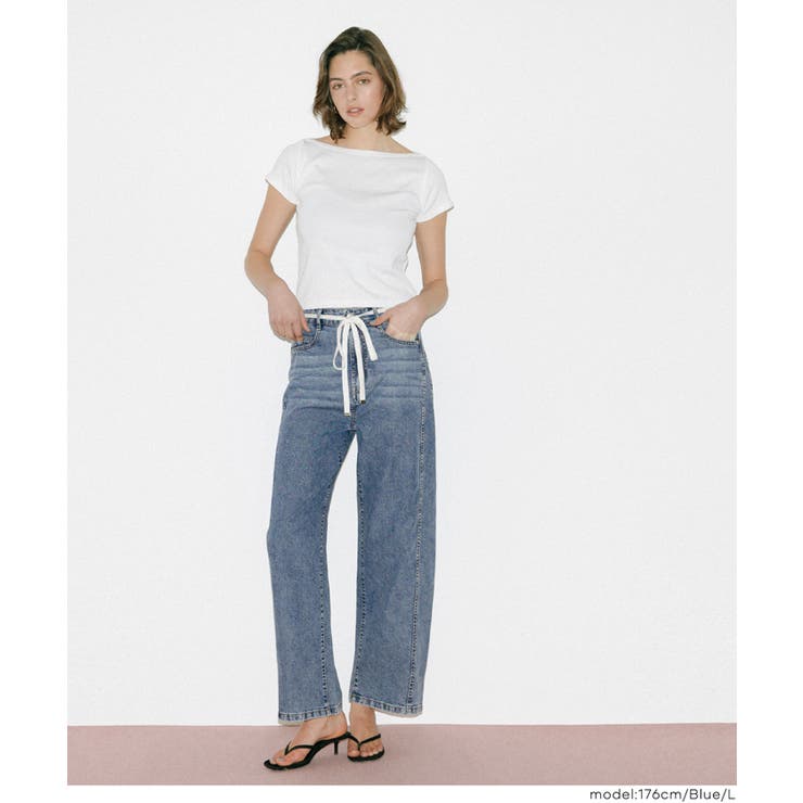 【SUMMER DENIM】薄くて軽い！夏も快適なサマーデニム紐付きワイドパンツ | coca | 詳細画像6 