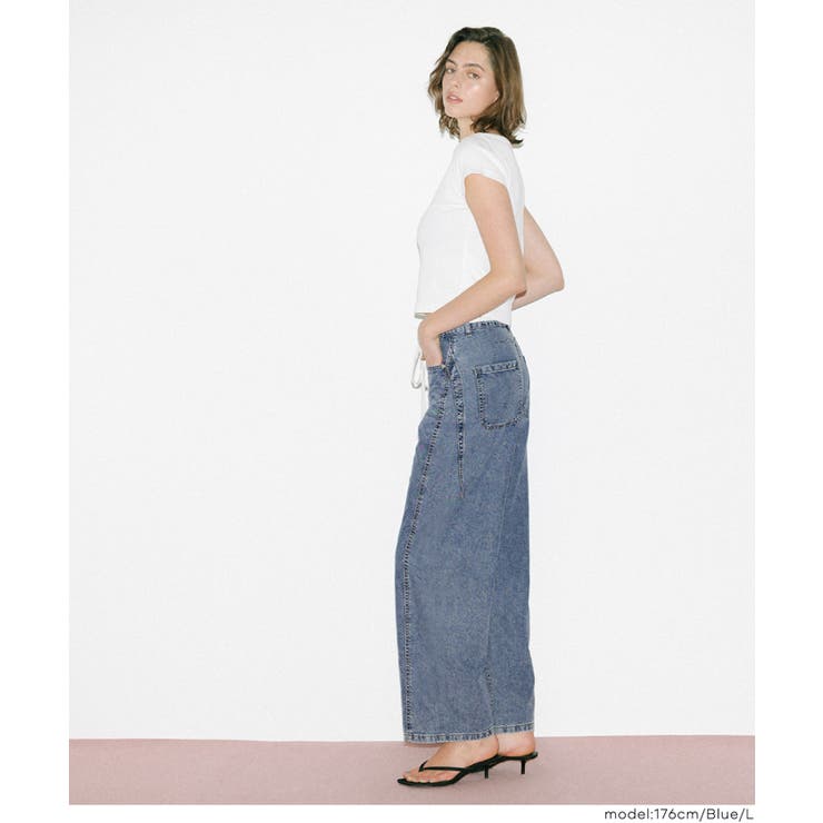【SUMMER DENIM】薄くて軽い！夏も快適なサマーデニム紐付きワイドパンツ | coca | 詳細画像7 