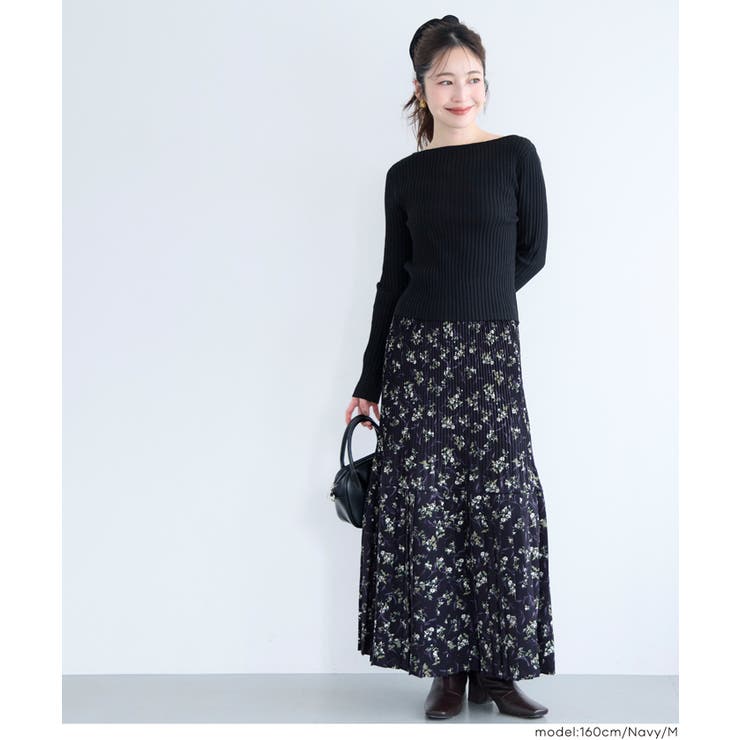 花柄プリーツロングスカート | coca | 詳細画像9 