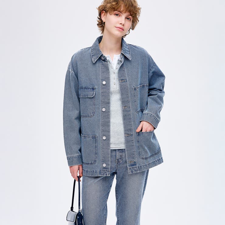 デニムカバーオールジャケット レディース[品番：PA000017858]｜coca