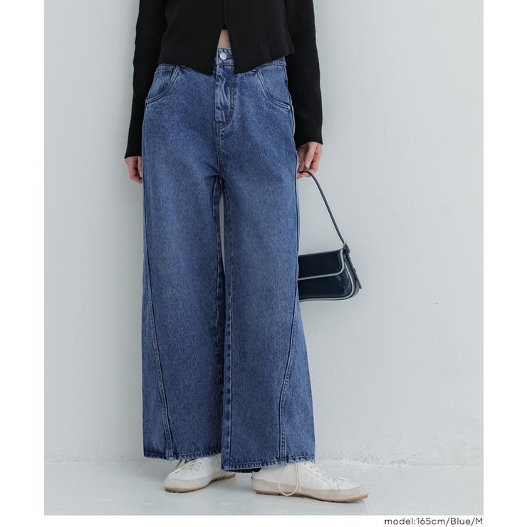 ［Blue］ | ツイストシームデニムパンツ | coca