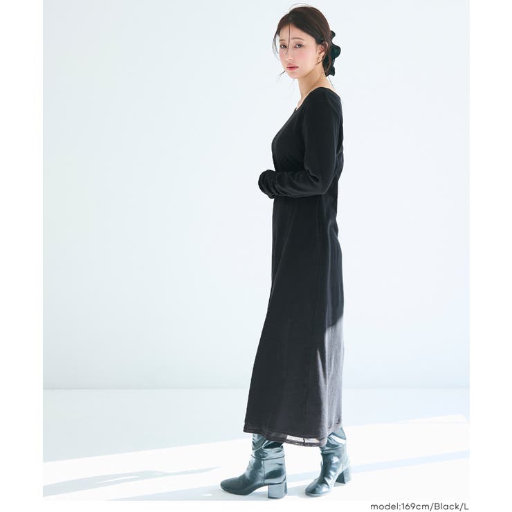 袖シャーリングレイヤードワンピース | coca | 詳細画像8 