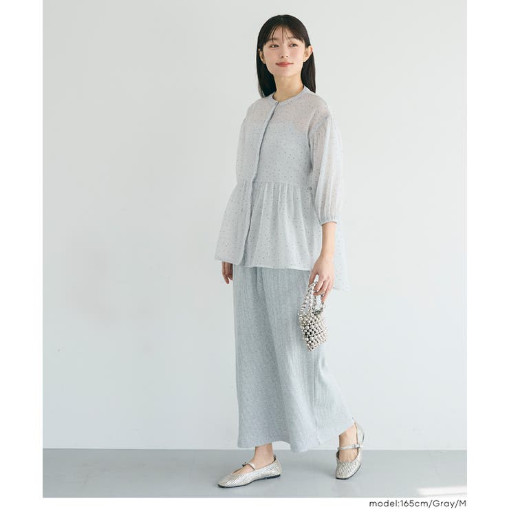 軽やかな透け感とフレアシルエットが魅力のシアーフレアブラウス | coca | 詳細画像5 
