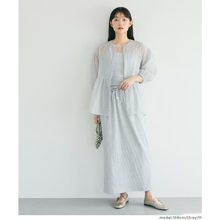 軽やかな透け感とフレアシルエットが魅力のシアーフレアブラウス | coca | 詳細画像9 