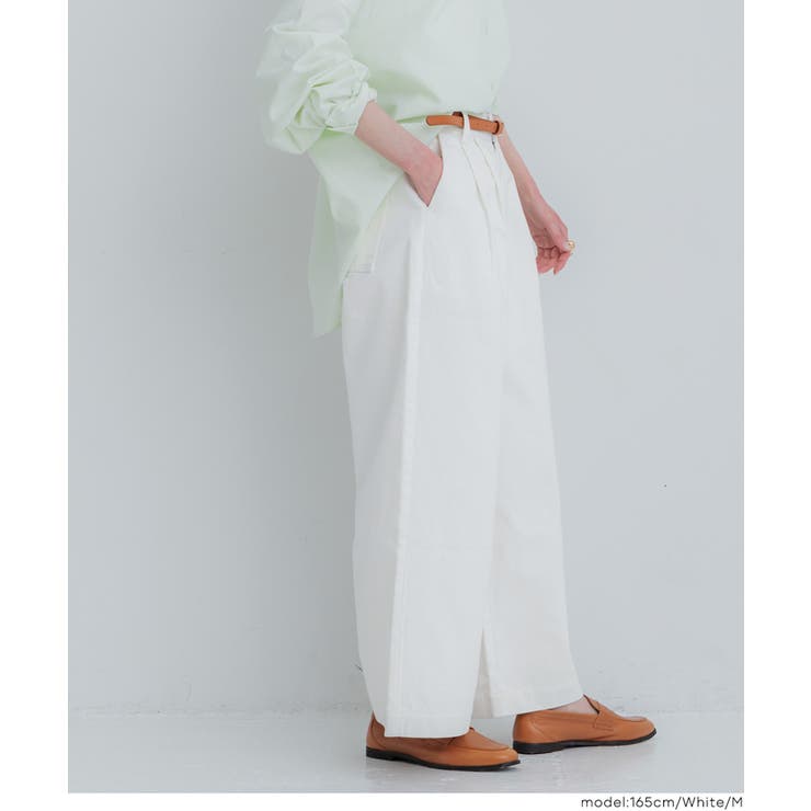 ［White］ | タックデニムパンツ | coca