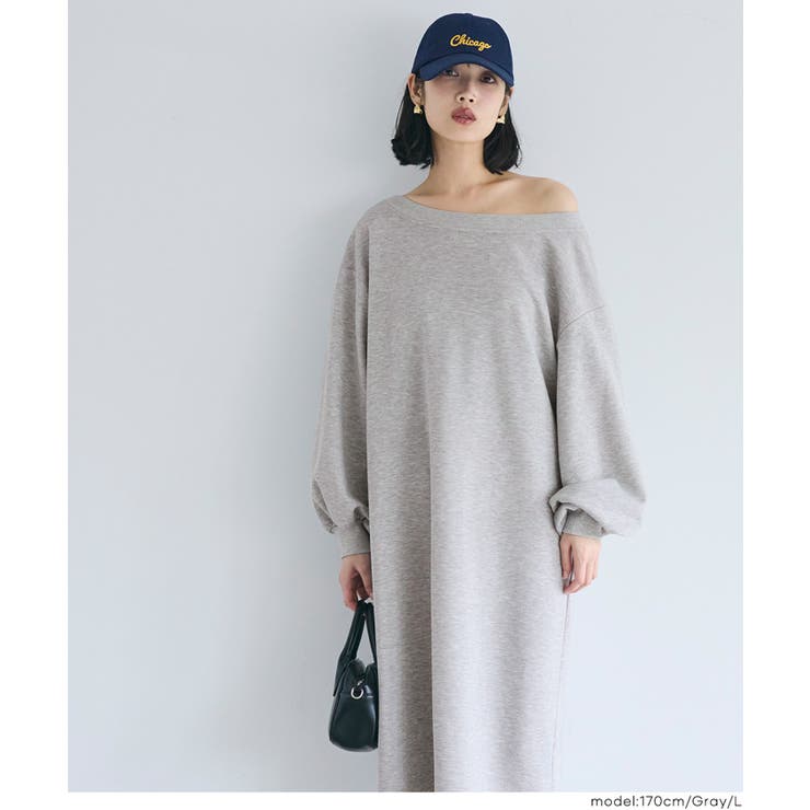 裏毛2wayオフショルダーワンピース | coca | 詳細画像12 