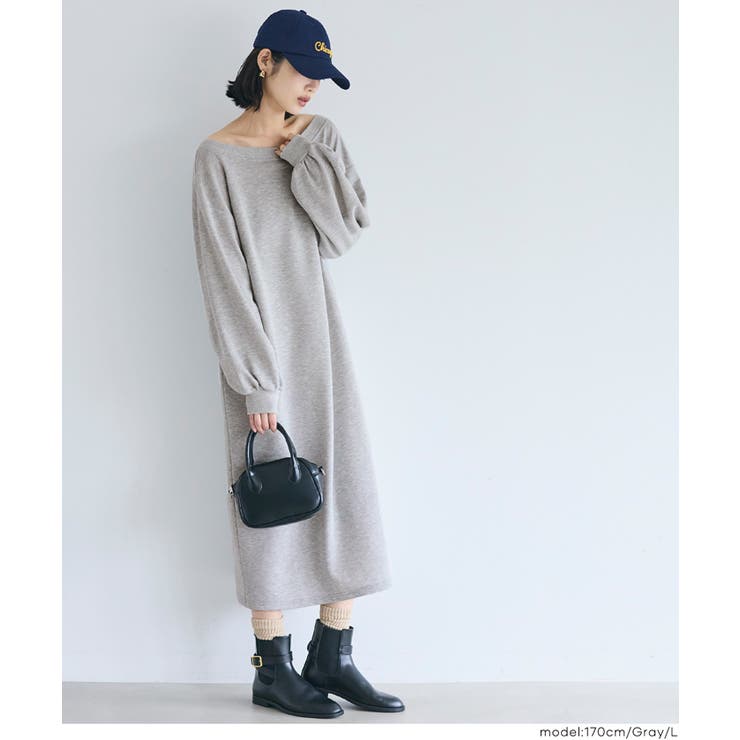 ［Gray］ | 裏毛2wayオフショルダーワンピース | coca