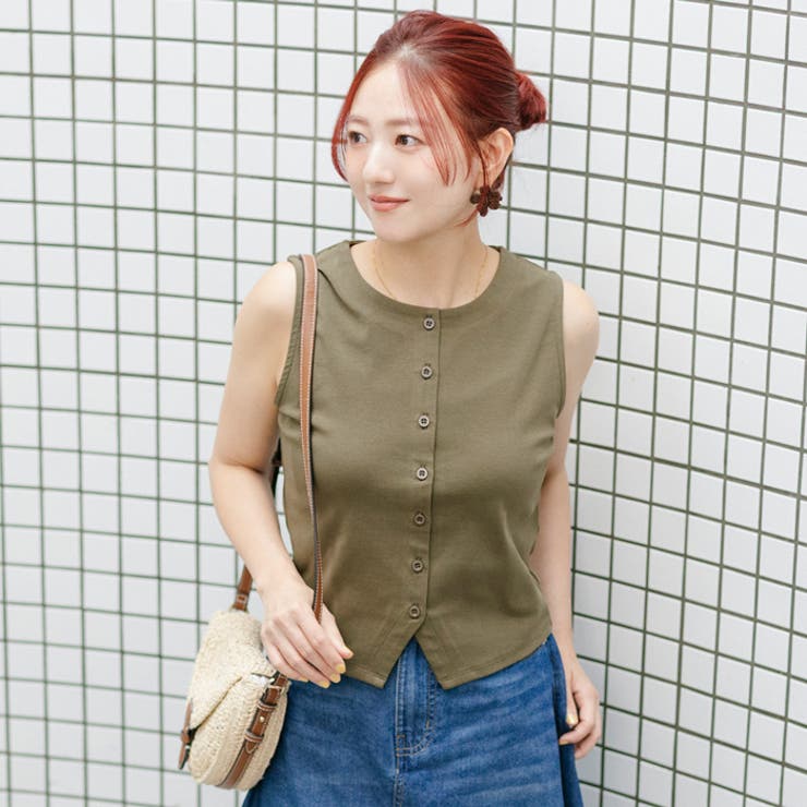 リブボタンベスト【伊藤千晃様着用】 | coca | 詳細画像1 