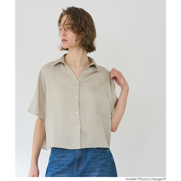 ［Lt.beige］ | ライトサッカーサテン半袖シャツ | coca