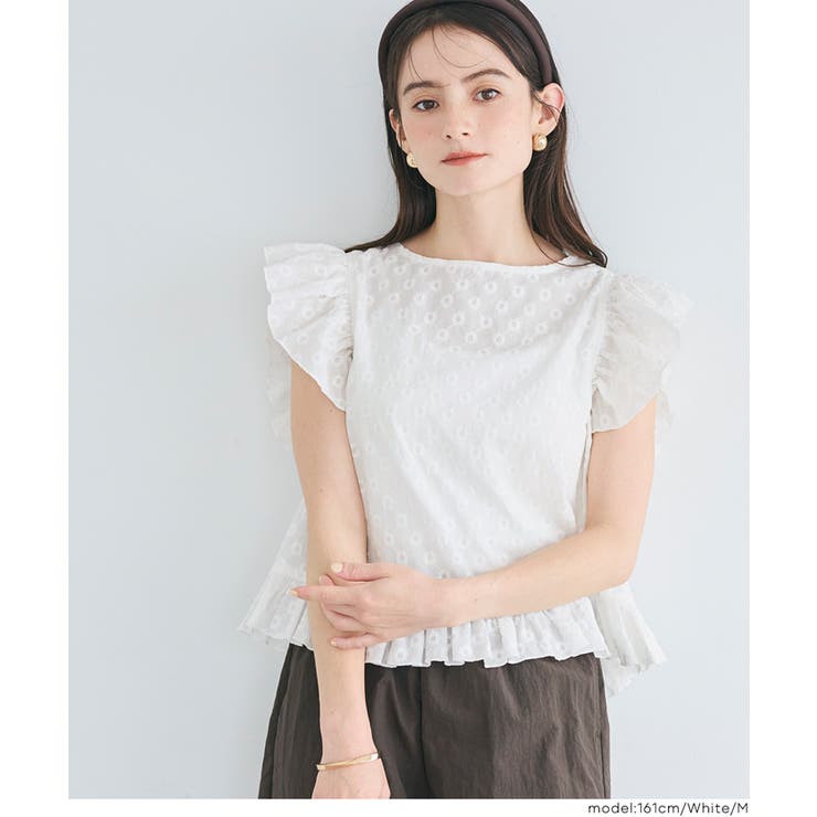 ［White］ | 【予約開始】コットンレースフリルトップス | coca