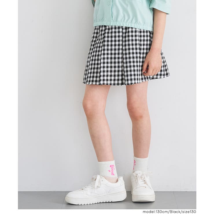 ギンガムチェックプリーツスカート キッズ | coca | 詳細画像2 