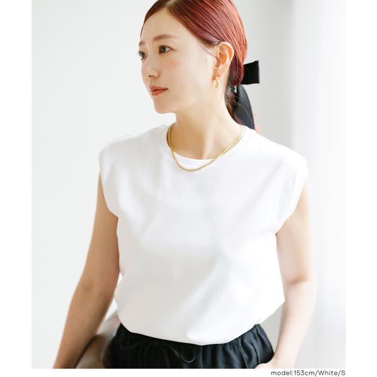 [White] | 【接触冷感】ノースリーブTシャツ【伊藤千晃様着用】 | coca