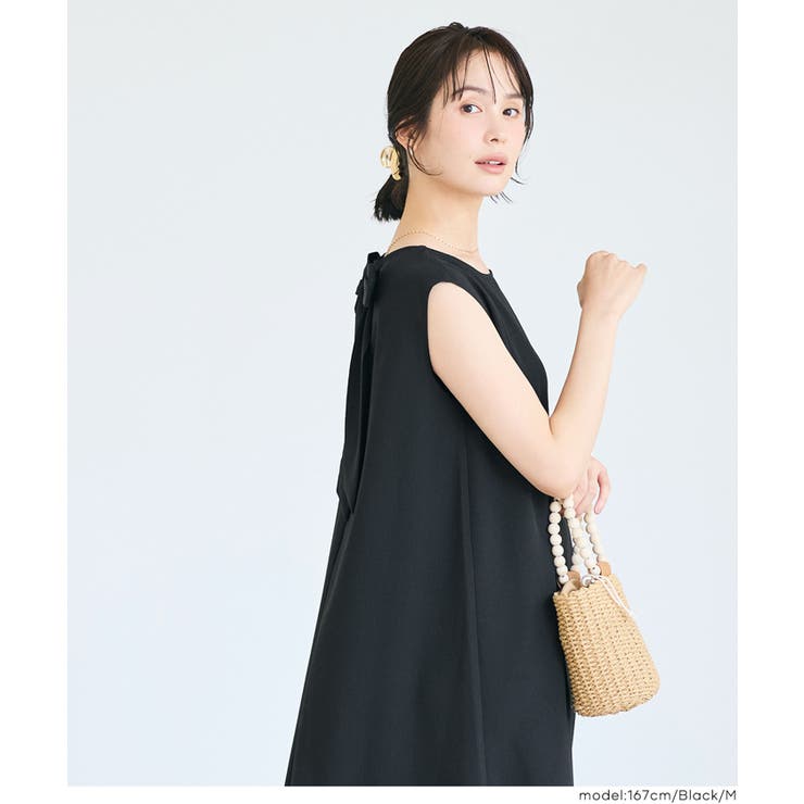 【イージーケア】バックリボンノースリーブワンピース【伊藤千晃様着用】 | coca | 詳細画像14 