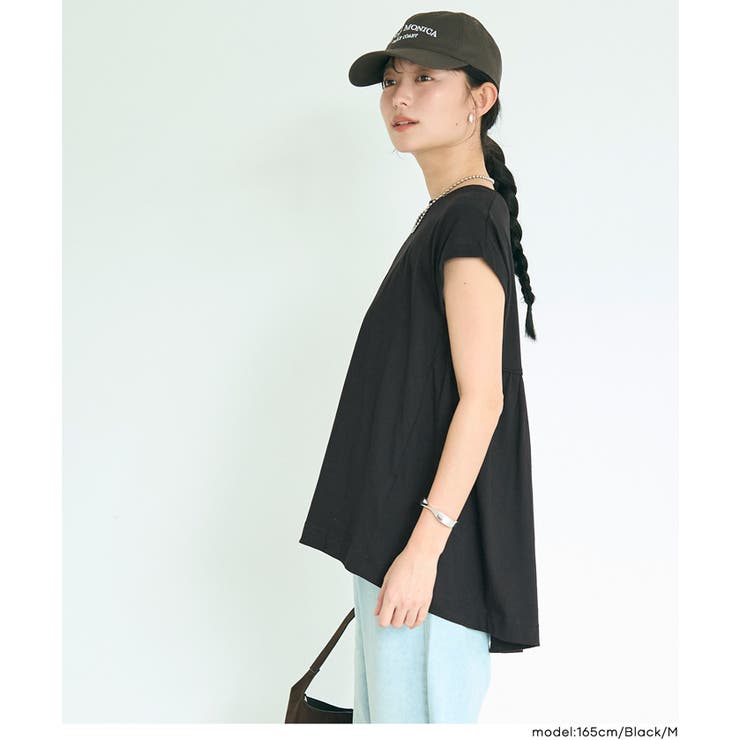 バックギャザーロールアップスリーブTシャツ | coca | 詳細画像5 