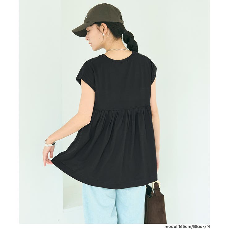 バックギャザーロールアップスリーブTシャツ | coca | 詳細画像6 