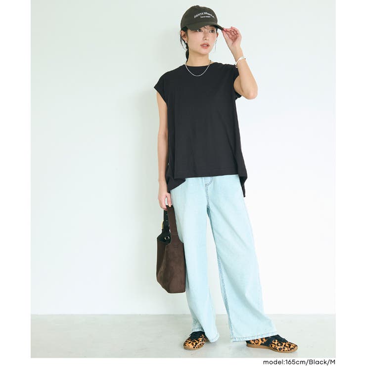 バックギャザーロールアップスリーブTシャツ | coca | 詳細画像7 
