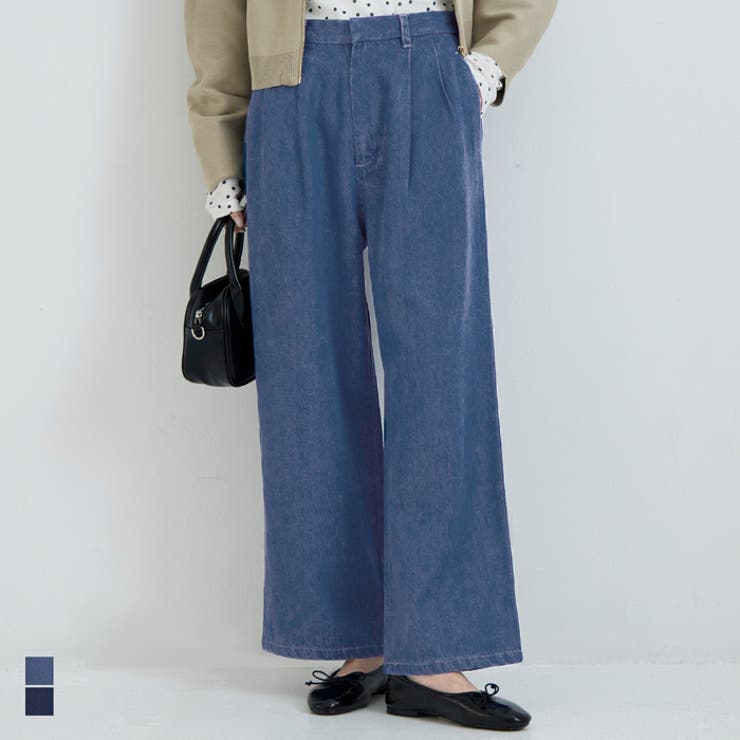 とろみデニムタックパンツ | coca | 詳細画像1 