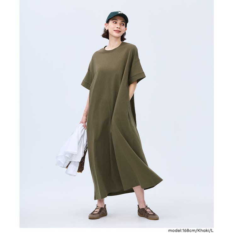 ［Khaki］ | コットンワイドワンピース | coca