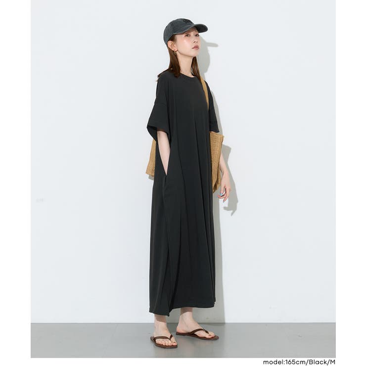 ［Black］ | コットンワイドワンピース | coca