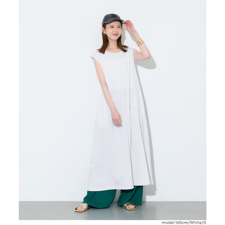 ［White］ | コットンノースリーブワンピース | coca