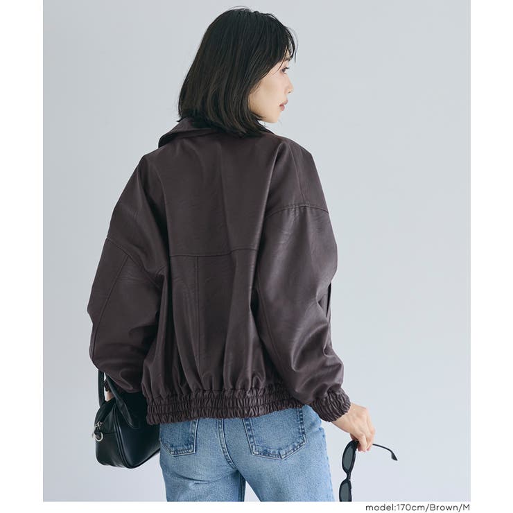 フェイクレザージャケット レディース | coca | 詳細画像9 