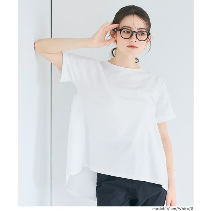 [White] | 後ろギャザー切替Tシャツ | coca