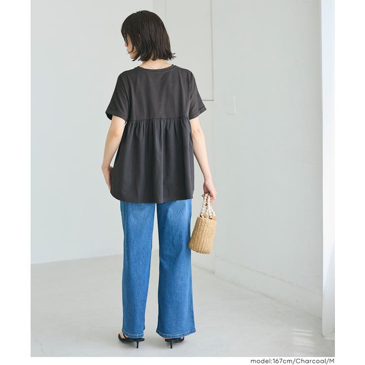 後ろギャザー切替Tシャツ | coca | 詳細画像3 