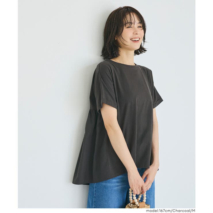 後ろギャザー切替Tシャツ | coca | 詳細画像4 