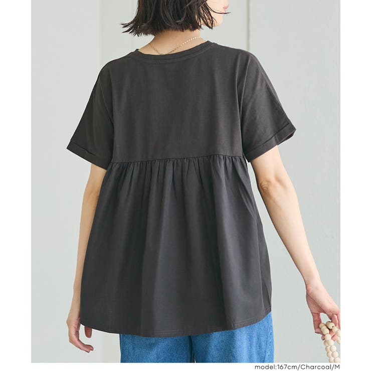 後ろギャザー切替Tシャツ | coca | 詳細画像6 