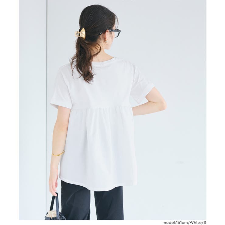 後ろギャザー切替Tシャツ | coca | 詳細画像9 