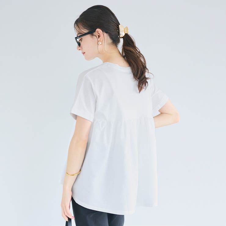 後ろギャザー切替Tシャツ | coca | 詳細画像1 