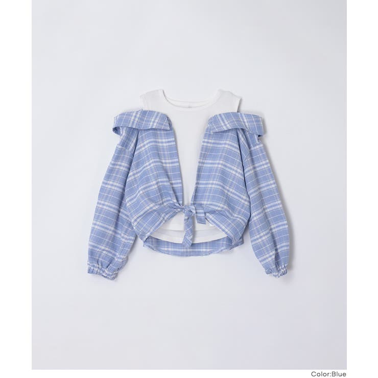 ドッキング肩あきチェックシャツ キッズ | coca | 詳細画像15 