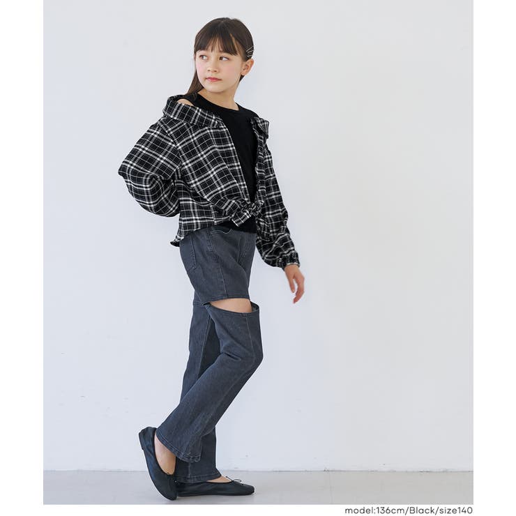 ドッキング肩あきチェックシャツ キッズ | coca | 詳細画像4 