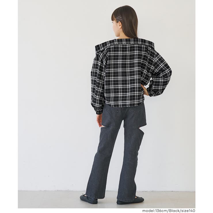 ドッキング肩あきチェックシャツ キッズ | coca | 詳細画像6 