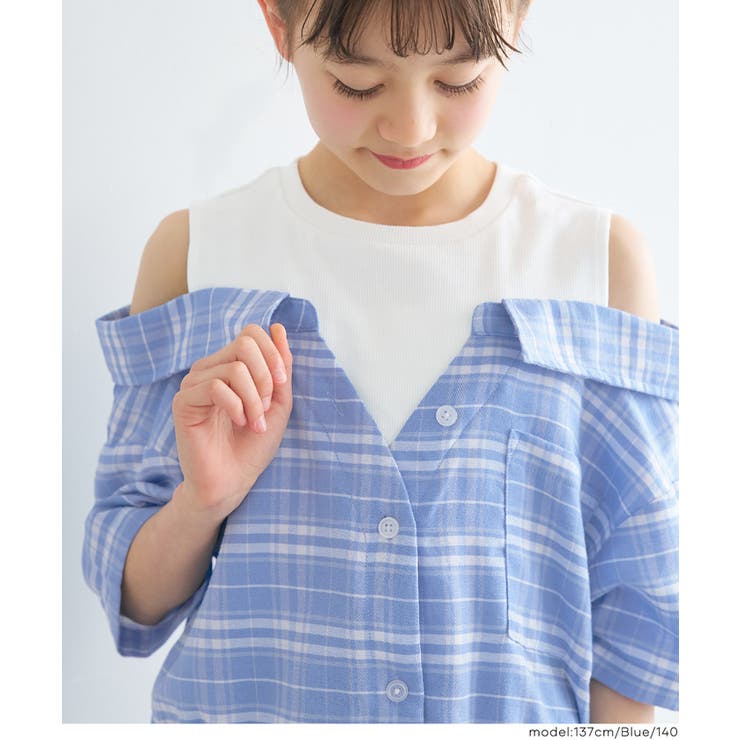 ドッキング肩あきチェックシャツ | coca | 詳細画像5 