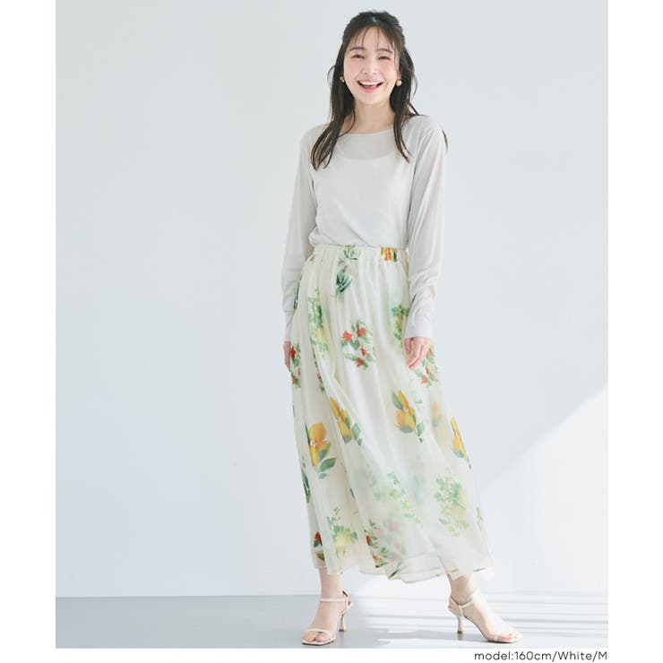 オーガンジーフラワーフレアスカート | coca | 詳細画像6 