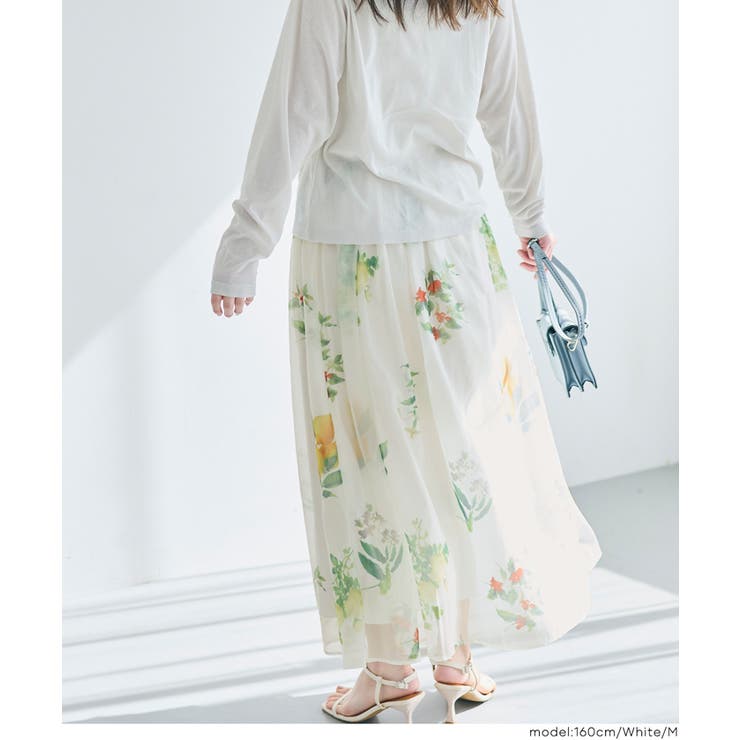 オーガンジーフラワーフレアスカート | coca | 詳細画像8 