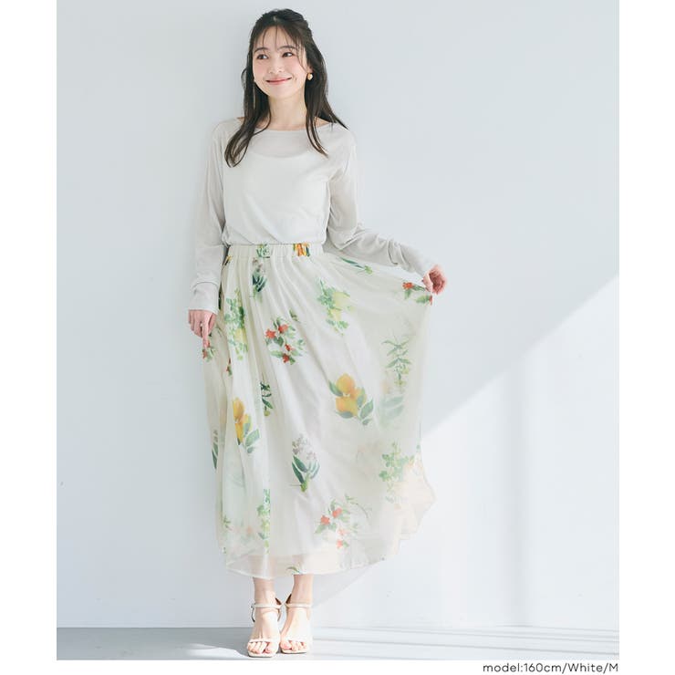 オーガンジーフラワーフレアスカート | coca | 詳細画像9 