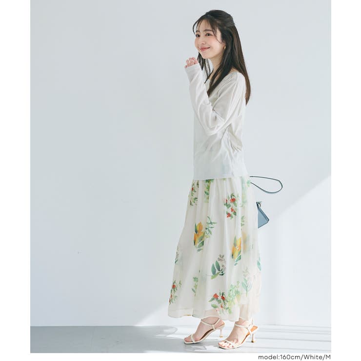 オーガンジーフラワーフレアスカート | coca | 詳細画像10 